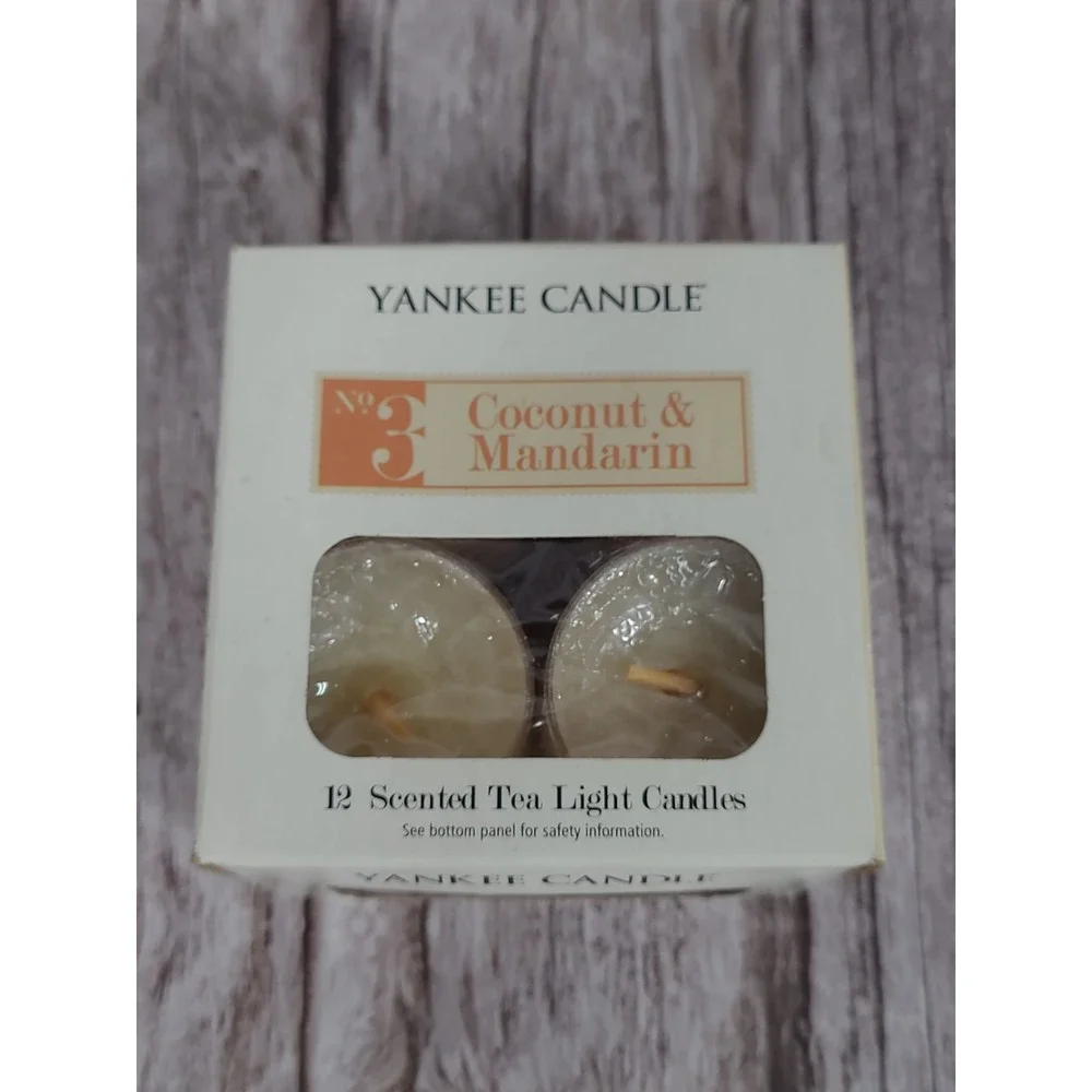 Yankee Candle‎ 12 Scented Tea Light Candles No.3 Coconut & Mandarin New Open Box